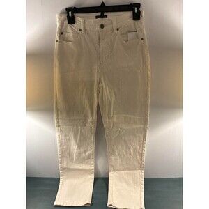 Eileen Fisher Straight Leg Jeans Womens 2 White Denim Mid Rise Minimalist